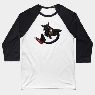 HTTYD - Chibi Hiccup and Toothless Fanart Baseball T-Shirt